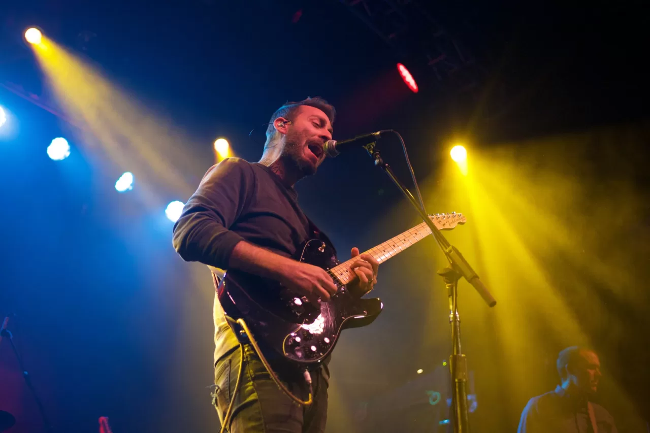 Mike Kinsella performing with American Football at First Avenue in 2017