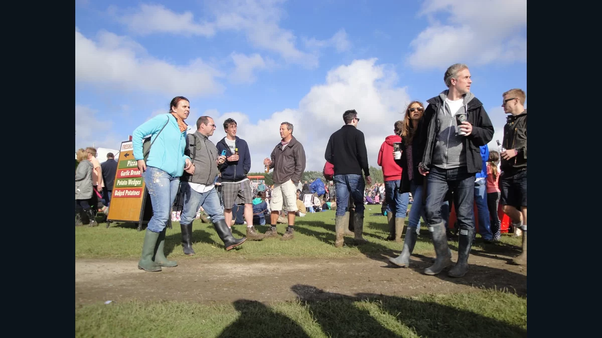 Festivalgoers in the main-stage field at Isle of Wight Festival in June 2012